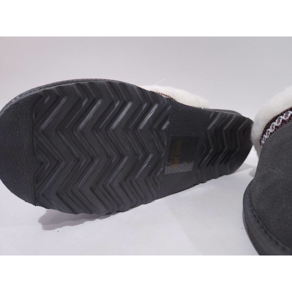 Womens Muk Luks Sweater Knit Scuff Size Medium 7 Slippers Slip On Gray New - Picture 7 of 10